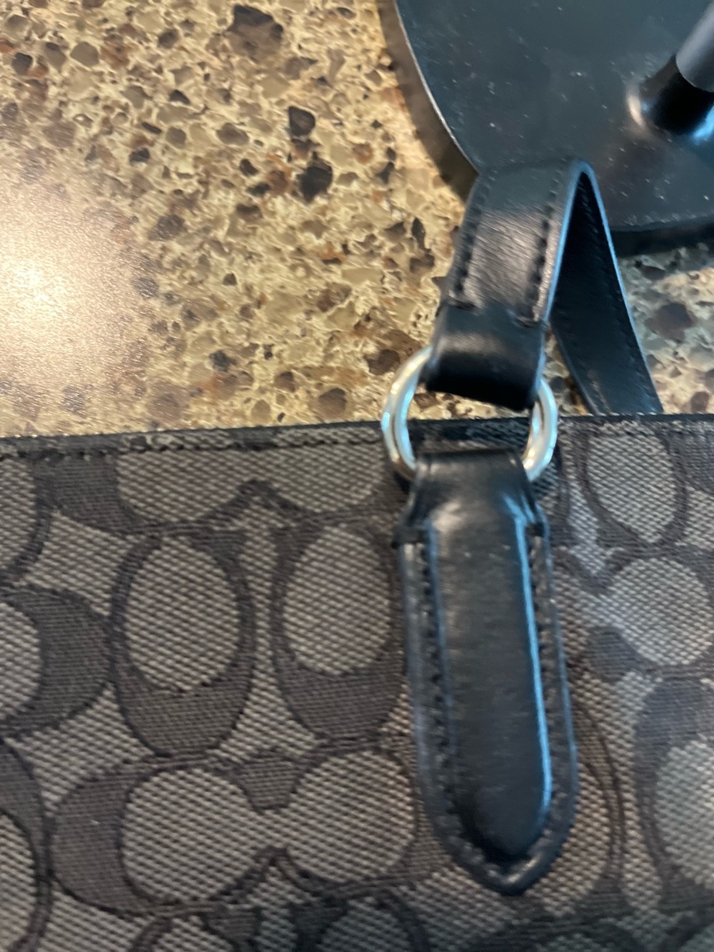 Coach Signature Canvas Tote in Black and Charcoal - Picture 7 of 10